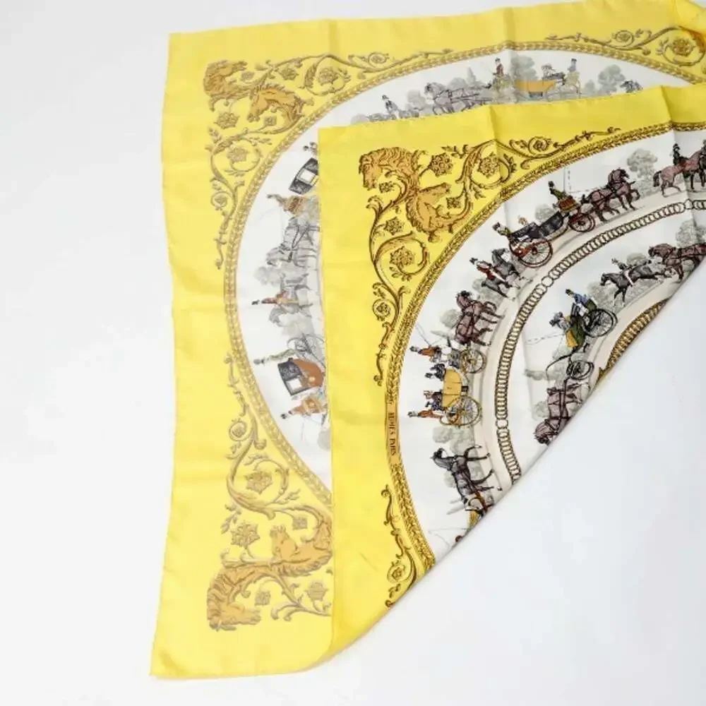 HERMES Yellow Scarf - Picture 4 of 13